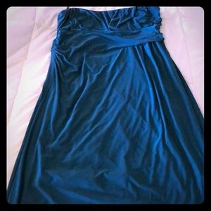 Teal strapless dress